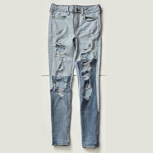 AMERICAN EAGLE high rise ripped begging - size 2